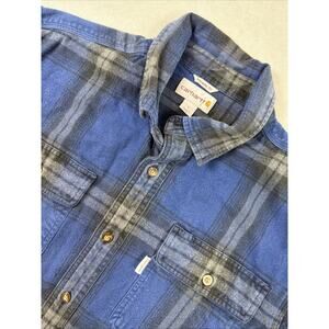 Carhartt Mens Flannel Shirt Large Plaid Original Fit Heavyweight Outdoor Gorp
